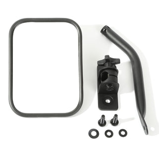Rugged Ridge Textured Black Rectangular Quick Release Mirror Kit: Jeep Wrangler 1997-2018 2.5L-3.6L