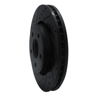 DFC 11-22 Dodge Durango Front Left Drilled & Slotted Black Brake Rotor - Precision-Cut & Durable Iron Casting