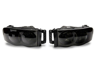 Raxiom Axial Series OEM Style Headlights with Chrome Housing and Smoked Lens: Fits Most Dodge Ram Models (2002-2010)