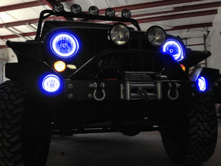 ORACLE Lighting Surface Mount LED Headlight Halo Kit Blue: Jeep Wrangler 2007-2017 3.6L/3.8L V6