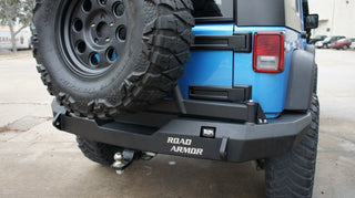 Road Armor Stealth Rear Non-Winch Bumper w/ Tire Carrier: Jeep Wrangler JK 2007-2017