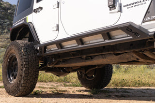 DV8 Offroad HD Rock Sliders 2" Tubing: Jeep Wrangler JK 4-Door 2007-2018 3.8L/3.6L V6/2.0L Turbo - Black