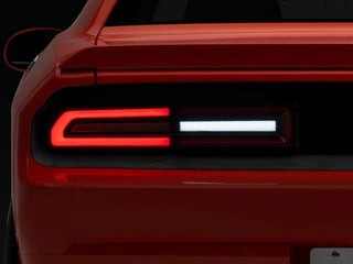 Raxiom LED Tail Lights Black Housing Red Lens: Dodge Challenger (2008-2014)