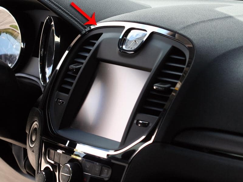 American Car Craft Polished Navigation Center A/C Vent Trim Ring 2Pc: Chrysler 300 2011 - 2014