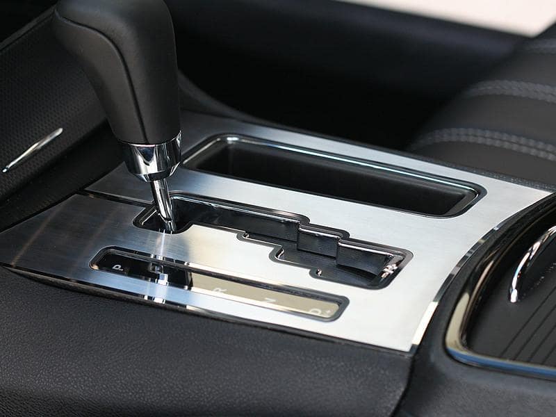 American Car Craft Brushed Shifter Plate with Polished Trim Ring: Chrysler 300C 5.7L 2011 - 2024