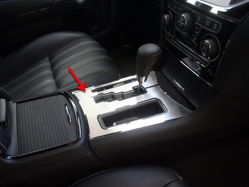 American Car Craft Brushed Shifter Plate with Polished Trim Ring: Chrysler 300C 5.7L 2011 - 2024