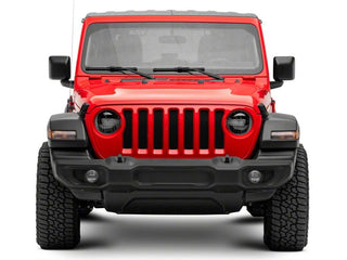 Raxiom Axial Series 9-In LED Headlights Black Housing (Clear Lens): Jeep Wrangler / Gladiator 2018-2025 3.6L / 6.4L 392