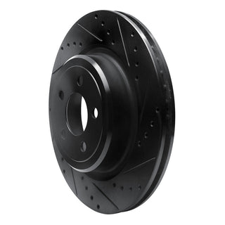 DFC 06-23 Dodge Charger Rear Right Drilled & Slotted Black Brake Rotor – Precision-Cut and Durable Replacement