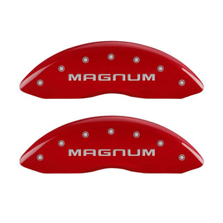 MGP 4 Caliper Covers Engraved Front & Rear Magnum Red finish silver ch