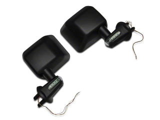 Raxiom Black Side Mirrors w/ LED Signal Indicators: Fits Most Jeep Wrangler Models (2007-2018)