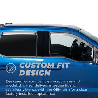 Putco Element Chrome Window Visors (SET OF 4): Fits Most Ram 1500 Crew Cab Models (2019-2026)