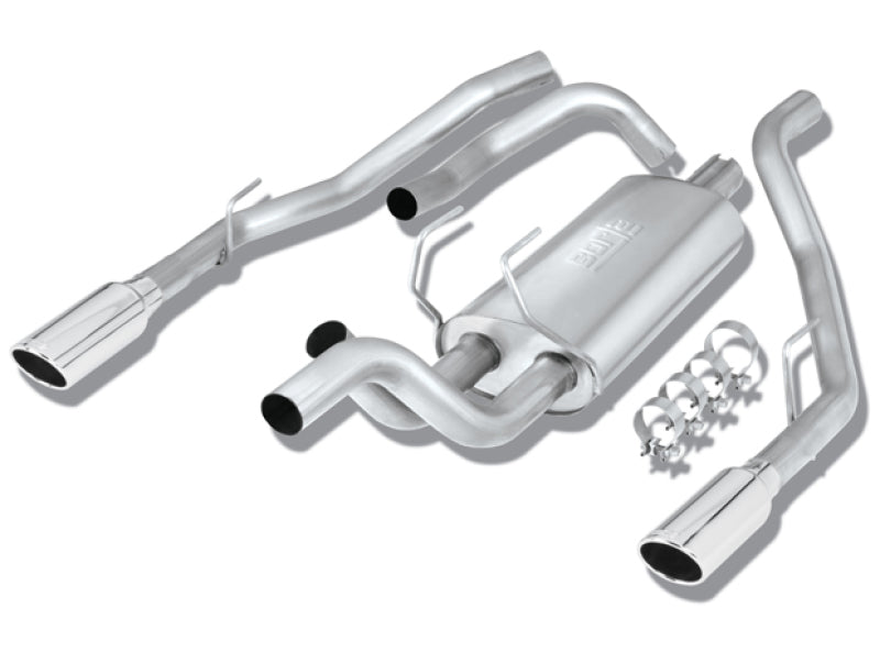 Borla S-Type Cat-Back Exhaust System (Polished Tips, Under Bumper): Dodge Ram 5.7L Hemi 1500 2009 - 2018 (Models w/ OEM Single Exhaust)