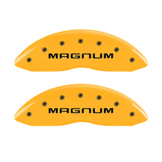 MGP 4 Caliper Covers Engraved Front & Rear Magnum Yellow Finish Black Char 2006 Dodge Charger