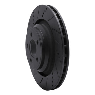 DFC 05-23 Chrysler 300 Rear Left Drilled & Slotted Black Brake Rotor