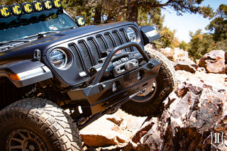 ICON Pro Series Front Bumper (FRONT): Jeep Wrangler (18-22) / Gladiator (20-22) w/ Bar and Tabs