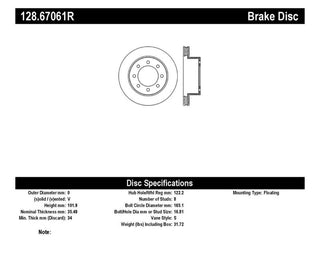 StopTech Drilled Sport Brake Rotor: Dodge Ram 1500 (06-08) / Ram 2500 (03-08) / Ram 3500 (03-08)