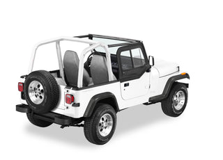 Bestop Upper Door Sliders (Black Denim Dual Sliding Window) (F&R): Jeep Wrangler TJ 1997-2006 2.5L / 4.0L