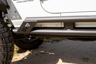 DV8 Offroad HD Rock Sliders 2" Tubing: Jeep Wrangler JK 4-Door 2007-2018 3.8L/3.6L V6/2.0L Turbo - Black