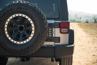 DV8 Offroad Tailgate Reinforcement Molle Panel: Jeep Wrangler JK 2007-2018 3.8L/3.6L V6/2.0L Turbo - Black
