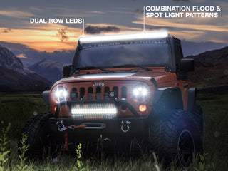 Raxiom 50-Inch Straight Dual Row LED Light Bar Flood/Spot Combo: Fits Most Jeep Wrangler Models (2007-2018)