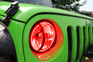 ORACLE Lighting Surface Mount LED Headlight Halo Kit Red: Jeep Wrangler 2007-2017 3.6L/3.8L V6