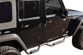 Rampage Slimline Side Bar Drop Step (LH): Jeep Wrangler JK 2007-2018 - Black