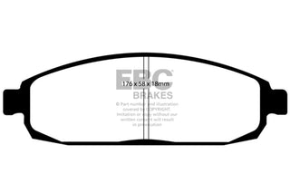 EBC Ultimax2 Front Brake Pads: Jeep Grand Cherokee (05-10) & Commander (06-10) (Excluding SRT8 Models)