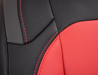 PRP Jeep Wrangler JL Front Seat Covers - 2 door- with Pocket Back (Pair) - Black/Orange