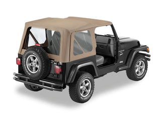 Bestop Replace A-Top Dark Tan Clear Windows (REAR): Jeep Wrangler TJ 1997-2002 2.5L / 4.0L