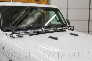 Diode Dynamics Hood Bracket Kit w/ 50" Stage Series Light Bar: Fits Most Jeep Wrangler / Gladiator Models (2007-2026)
