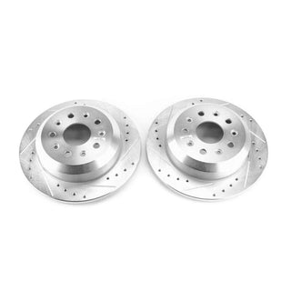 PowerStop Evolution Drilled & Slotted Rear Rotors: Jeep Wrangler 2018-2025 2.0L/3.6L