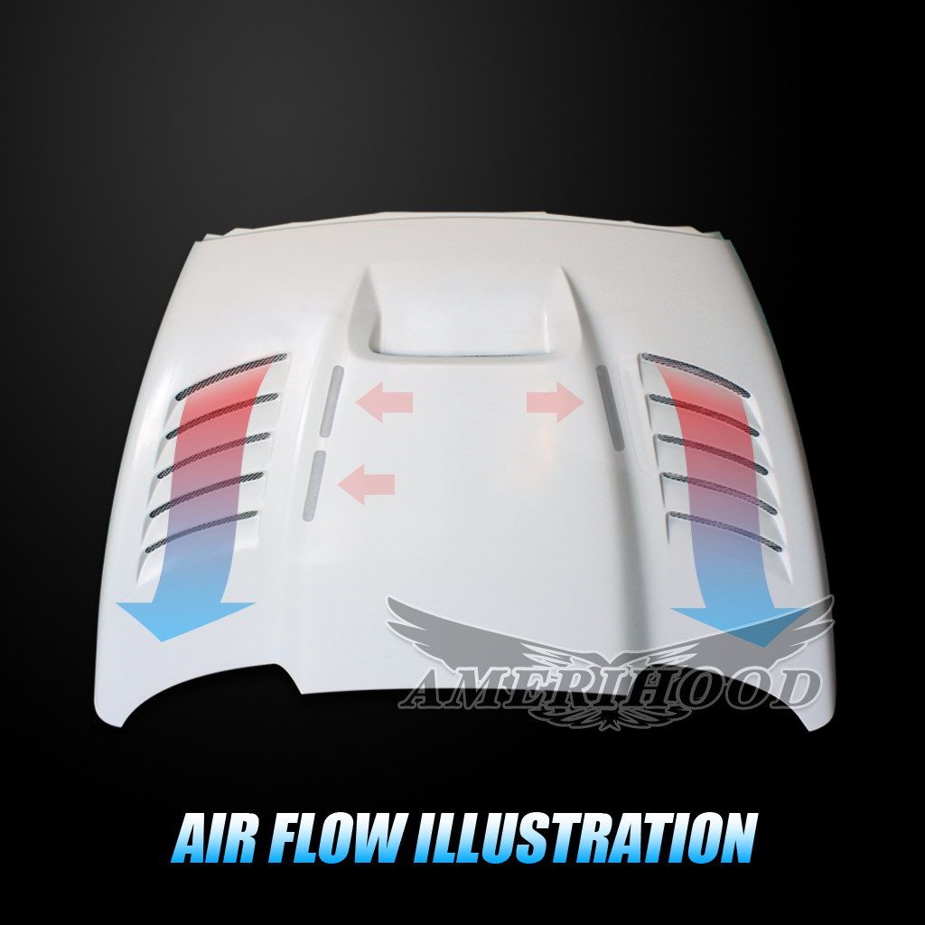 Amerihood SSK Functional Ram Air Hood: Dodge Ram 1500 2002 - 2008