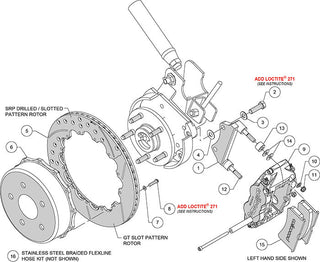 Wilwood Narrow Superlite 4-Piston Rear Big Brake Kit (Red Calipers, Slotted 14" Rotors): Jeep Wrangler JK 2007 - 2018