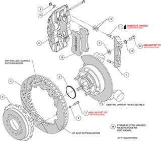 Wilwood AERO4 4-Piston Rear Big Brake Kit (Red Calipers, Slotted Rotors): Fits Most Hemi Models