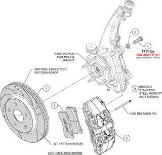 Wilwood Aero6 DM 6-Piston Front Big Brake Kit (Black Calipers, Slotted Rotors): Ram 1500 2013 - 2018