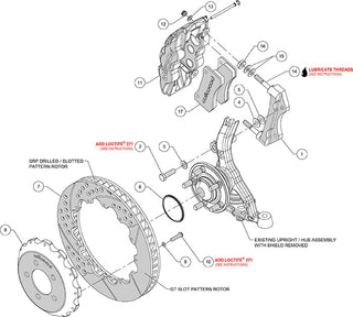 Wilwood AERO6 6-Piston Front Big Brake Kit (Red Calipers, Drilled Rotors): Fits Most Hemi Models