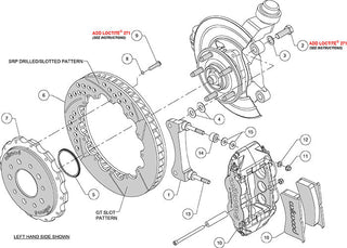 Wilwood Narrow Superlite 4-Piston Front Big Brake Kit (Red Calipers, Slotted 14" Rotors): Jeep Wrangler JK 2007 - 2018