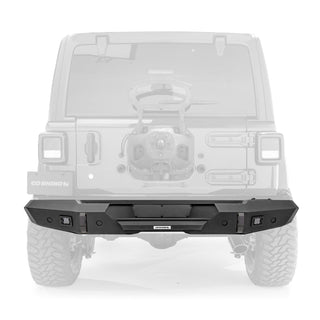Go Rhino Trailline One-Piece Rear Straight Bumper (REAR): Fits Most Jeep Wrangler Models (2007-2026) - Black Powder Coat