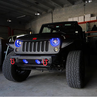 ORACLE Lighting LED Fog Light Halo Kit Blue: Jeep Wrangler 2007-2017 3.6L/3.8L