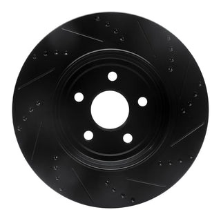 DFC 12-25 Dodge Durango Rear Left Drilled & Slotted Black Brake Rotor