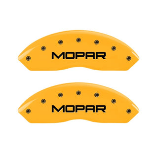 MGP 2 Caliper Covers Engraved Front Mopar Yellow Finish Black Char 2006 Jeep Wrangler