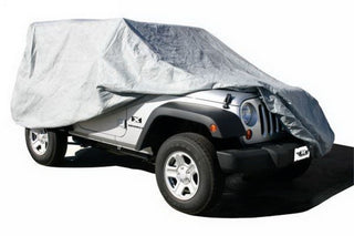 Rampage 4-Layer Car Cover Grey (UNLIMITED): Jeep Wrangler JK 2007-2018 3.6L/3.8L V6