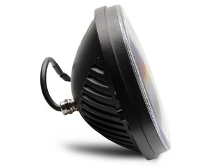 Raxiom Axial 7-In LED Headlights DRL Black Housing: Jeep Wrangler 1997-2018 4.0L I6 / 3.8L V6 / 3.6L V6 - Clear Lens