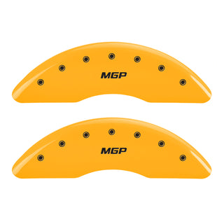 MGP 4 Caliper Covers Engraved Front & Rear MGP Yellow finish black ch