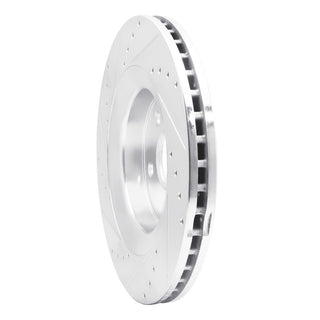R1 Concepts Front Right Brake Rotor Drilled & Slotted (FRONT): Jeep Grand Cherokee 2005-2010 6.1L SRT8 - Silver
