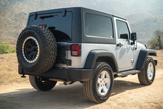 DV8 Offroad Tailgate Reinforcement Molle Panel: Jeep Wrangler JK 2007-2018 3.8L/3.6L V6/2.0L Turbo - Black