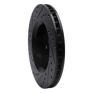 DFC 07-18 Jeep Wrangler Front Right Drilled & Slotted Black Brake Rotor