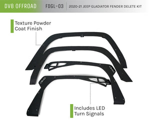 DV8 Offroad Fender Flare Delete Kit: Jeep Gladiator 2020-2021