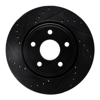 DFC 05-10 Jeep Grand Cherokee Front Left Drilled & Slotted Black Brake Rotor