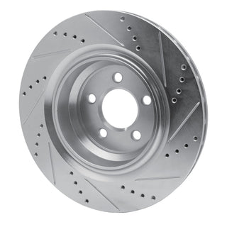 R1 Concepts Rear Drilled & Slotted Brake Rotor (REAR LEFT): Fits Dodge/Chrysler 2005-2023